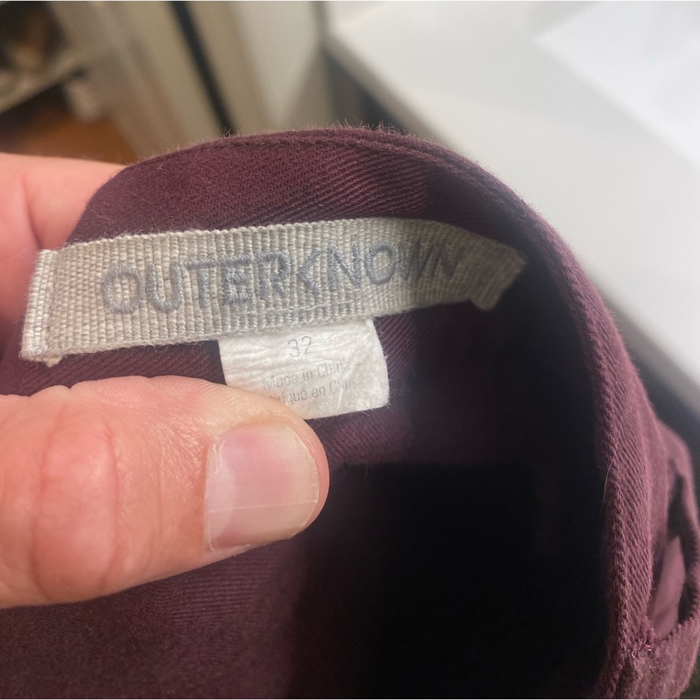 Outerknown men’s burgundy pants.